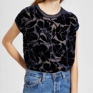 Theory Velvet Tee blouse in navy NEW